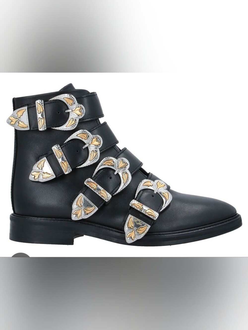 Maje Leather Buckled Boots